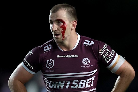 Lachlan Croker ficou prejudicado após uma colisão com Josh Papalii de Canberra em 2024.