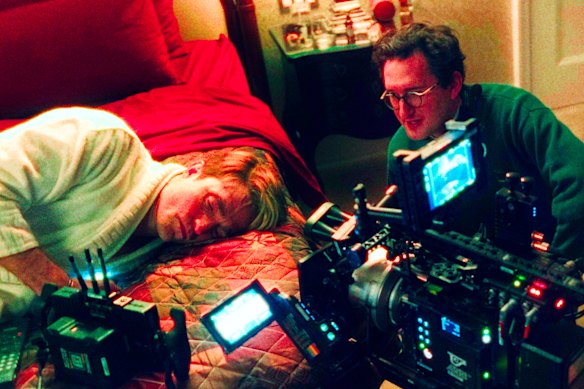 Robert Pattinson on set with director Lance Oppenheim.
