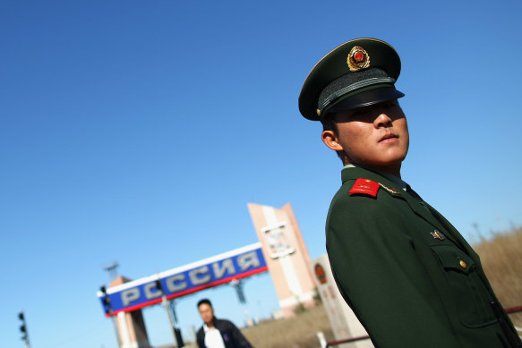 An officer on the Chinese-Russian border.