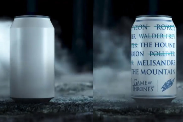 A can has no name: Mountain Dew pays tribute to Game of Thrones.