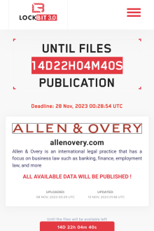 Cybercrime: Removal of hacker threat a sign Allen & Overy may have paid ...