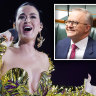 After Taylor Swift plays to 80,000, the PM will be off to a private Katy Perry show