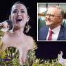 Anthony Albanese will attend a very exclusive performance by Katy Perry at packaging magnate Anthony Pratt’s mansion on Saturday evening.