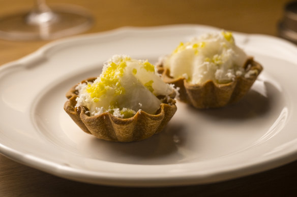 Comte, celeriac and horseradish tart.