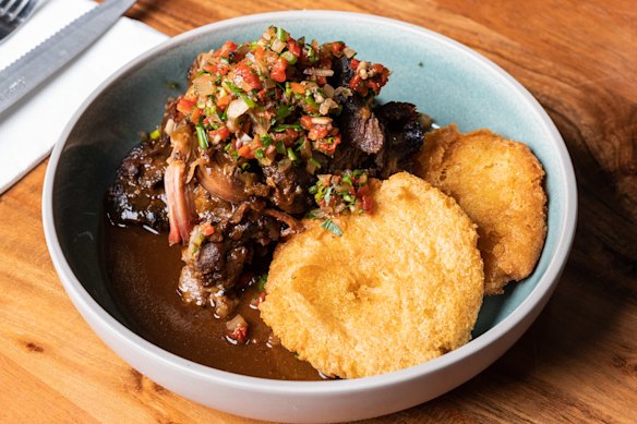 Bluestone serves its barbecue with arepas (maize flatbread)