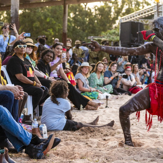 Prime Minister Anthony Albanese at the opening ceremony of Garma. 