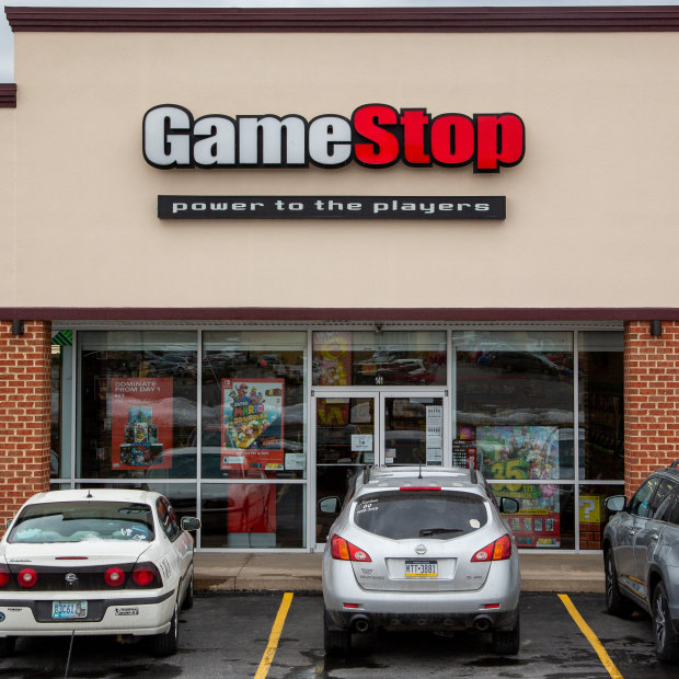 “GameStop: power to the players”: a GameStop store in Pennsylvania. 
