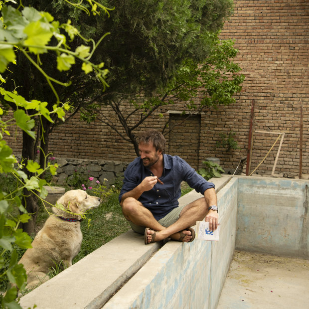 Quilty inside his home in Kabul that he shared with other journalists and a dog called Mushu. “It operated a little like a uni share-house.”