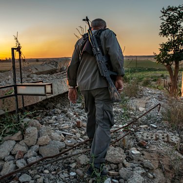 A village in north-east Syria in 2018 that has been reduced to rubble. 