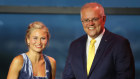 2021 Australian of the Year Grace Tame and Prime Minister Scott Morrison.