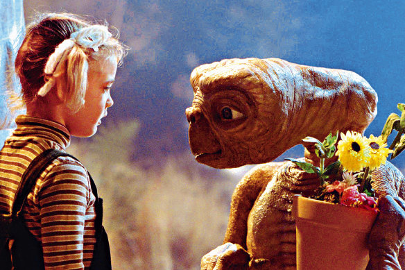 Drew Barrymore as Gertie with E.T. in the 1982 hit movie.