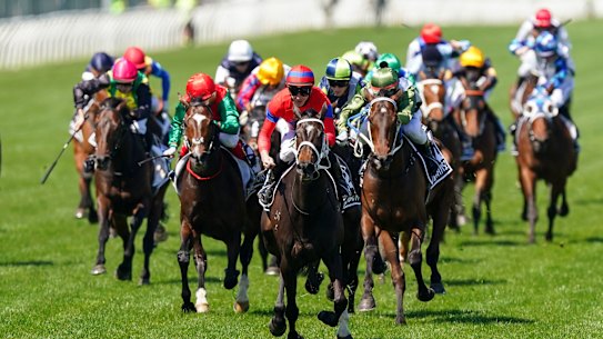 James McDonald roars clear on Verry Elleegant.