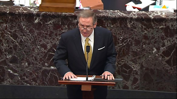 Michael van der Veen opens Trump’s defence in the impeachment trial.