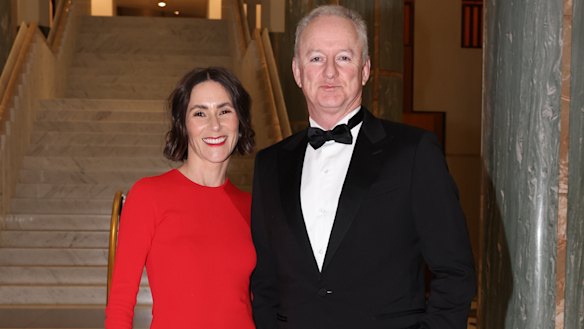 Alexi Baker and Hugh Marks at the Midwinter Ball at the Houses of Parliament in August.