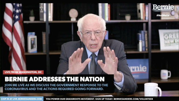 Democratic presidential candidate Bernie Sanders speaks in a video on his website.