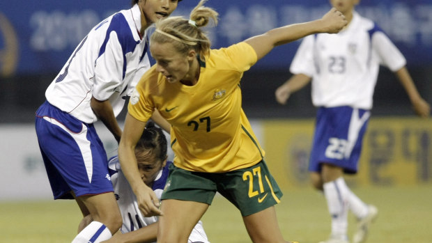 Aivi Luik playing for the Matildas in 2010. 