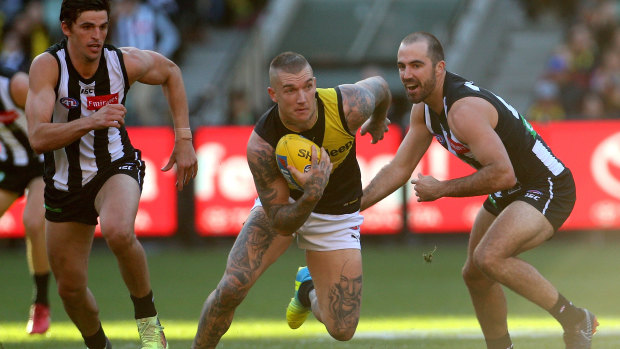 Chasing the leaders: Collingwood and Richmond met earlier this year.