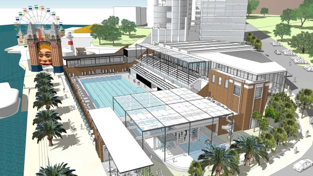 The redeveloped North Sydney Olympic Pool will keep heritage elements but include a new grandstand. 