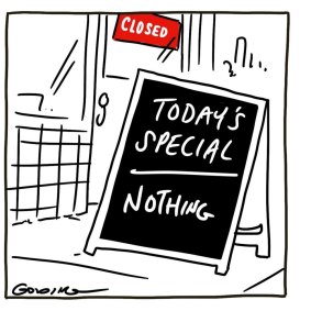 Today’s special .... nothing.
