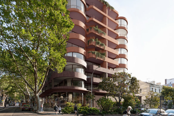 An artist’s impression of the proposed development on Macleay Street in Potts Point, which would replace 80 apartments with 31.