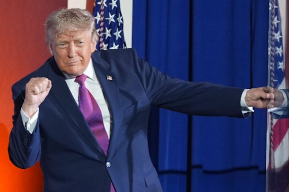 US President Donald Trump after speaking at the Mount Rushmore National Memorial on Friday.