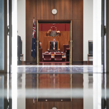 President of the Senate Scott Ryan seen from the Members Hall. 