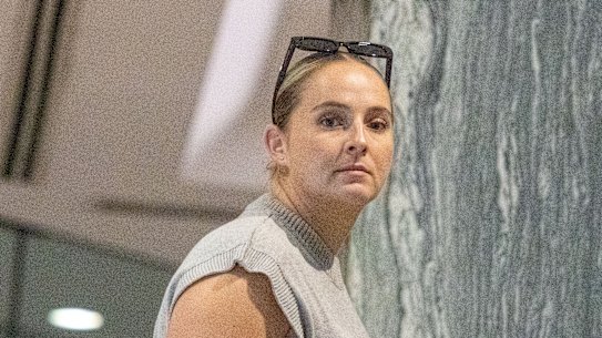 Leah Senkowski arrives at the Independent Commssion Against Corruption offices on Wednesday.