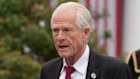 Senior trade adviser Peter Navarro at the tariff announcement ceremony in the White House Rose Garden.