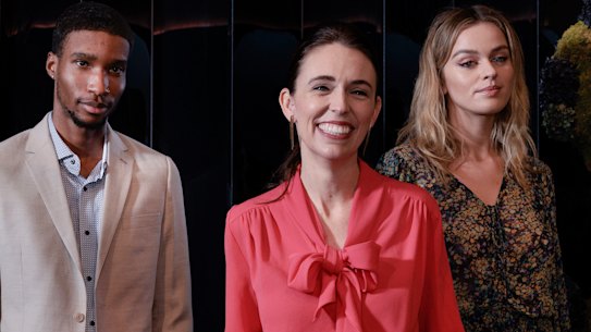 New Zealand Prime Minister Jacinda Ardern at a promotional event for New Zealand fashion designers at David Jones in Sydney on 06 July. Photo: Brook Mitchell.