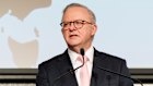 Prime Minister Anthony Albanese speaks at the Australia’s Economic Outlook 2025 event.