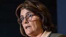 Reserve Bank of Australia Governor Michele Bullock addressing the media following an interest rate decision.