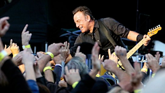 Bruce Springsteen takes his message to 17,000 fans at the Rock in 2013.