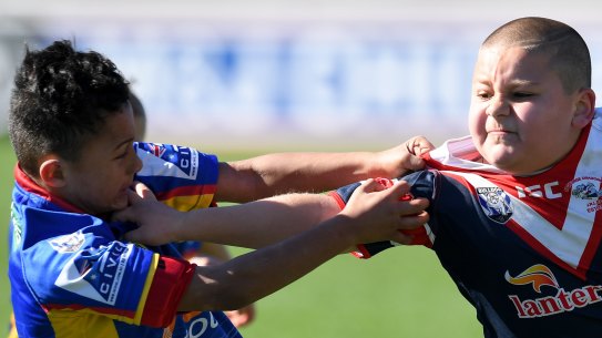 Young players in action in the Canterbury Junior League.