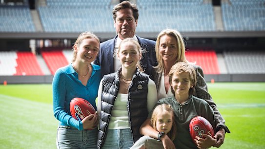 AFL chief Gillon McLachlan with his family.