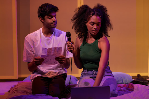 Ariyan Sharma, left, and Kelsey Jeanell in Cut Chilli.