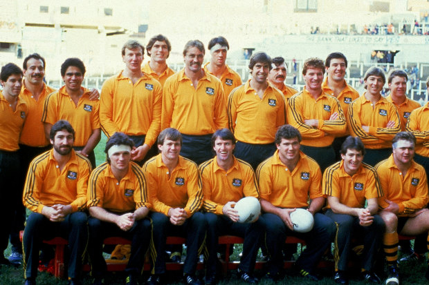 The Wallabies’ Grand Slam squad, ahead of their final clash against the Barbarians.