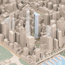 A mock-up of the proposed towers. It is a concept drawing, not an artist’s impression of the actual design.