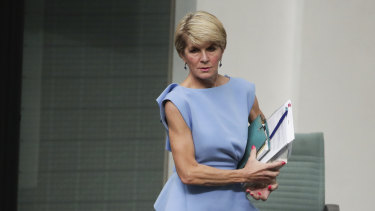 Julie Bishop in Question Time on Tuesday, not much sleeve on offer, either.
