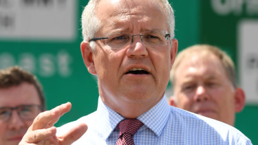 'Terrible incident': Australian Prime Minister Scott Morrison in Brisbane yesterday. 