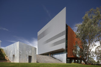 The stunning new Shepparton Art Gallery, envisaged as a land sculpture, by Denton Corker Marshall.