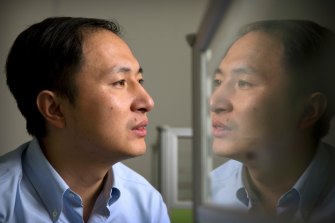 He Jiankui speaks during an interview at a laboratory in Shenzhen in southern China's Guangdong province after revealing his discovery at an international conference in Hong Kong.
