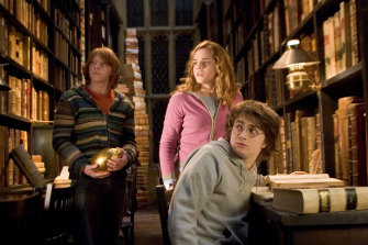 Rupert Grint, Emma Watson and Daniel Radcliffe in Harry Potter and the Goblet of Fire.