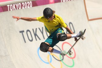 Keegan Palmer on his way to his gold medal in Tokyo.