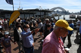 Lines for the Manly ferry service at Circular Quay.