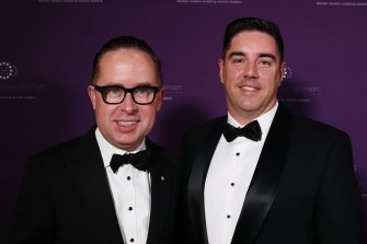 Qantas CEO Alan Joyce and partner Shane Lloyd.
