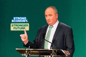 Barnaby Joyce during the election campaign.