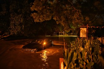 Parts of Windsor are becoming inundated with water from the flooding Hawkesbury River. 