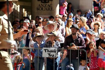 Brisbane’s Anzac Day parade in 2015.