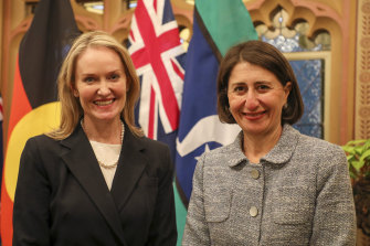 NSW Minister for Sport Natalie Ward and NSW Premier Gladys Berejiklian in June.