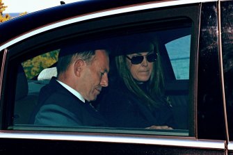 Then Australian prime minister Tony Abbott with his chief of staff Peta Credlin at Gallipoli in 2015. 